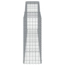vidaXL 2 db íves horganyzott vas gabion kosár 400x50x120/140 cm