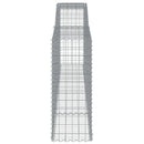 vidaXL 3 db íves horganyzott vas gabion kosár 400x50x120/140 cm