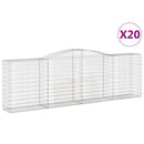 vidaXL 20 db íves horganyzott vas gabion kosár 400x50x120/140 cm