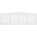 vidaXL 20 db íves horganyzott vas gabion kosár 400x50x120/140 cm