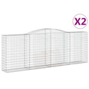 vidaXL 2 db íves horganyzott vas gabion kosár 400x50x140/160 cm