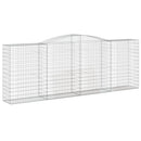 vidaXL 3 db íves horganyzott vas gabion kosár 400x50x140/160 cm