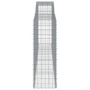 vidaXL 4 db íves horganyzott vas gabion kosár 400x50x140/160 cm