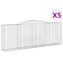 vidaXL 5 db íves horganyzott vas gabion kosár 400x50x140/160 cm