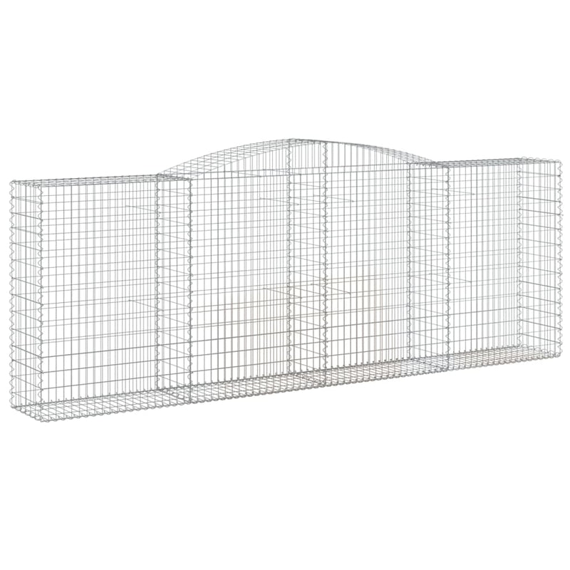 vidaXL 8 db íves horganyzott vas gabion kosár 400x50x140/160 cm