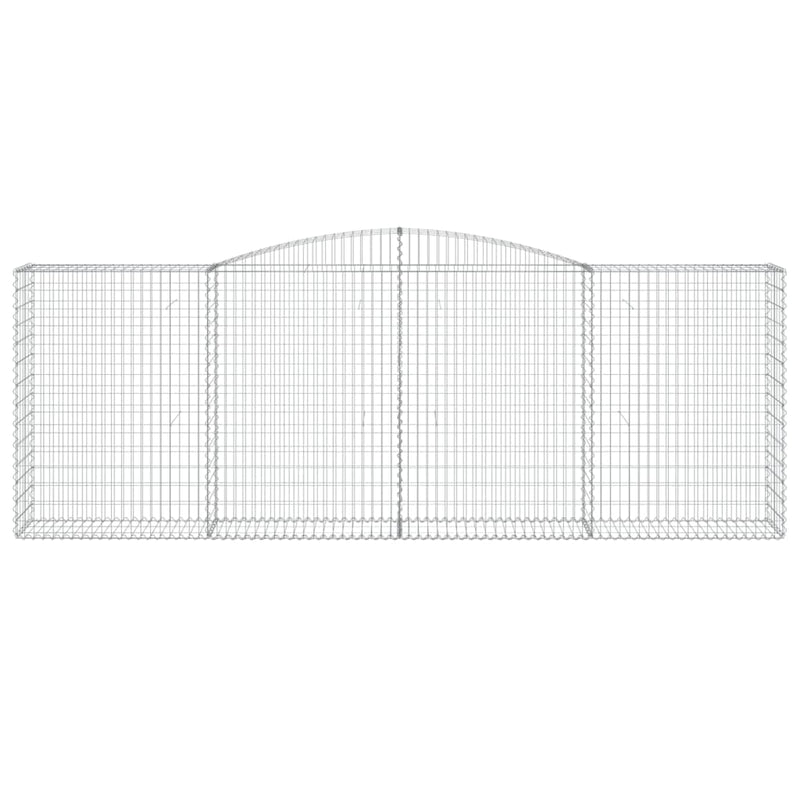 vidaXL 8 db íves horganyzott vas gabion kosár 400x50x140/160 cm