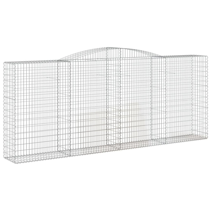 vidaXL 2 db íves horganyzott vas gabion kosár 400x50x160/180 cm