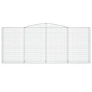 vidaXL 4 db íves horganyzott vas gabion kosár 400x50x160/180 cm