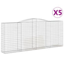 vidaXL 5 db íves horganyzott vas gabion kosár 400 x 50 x 160/180 cm