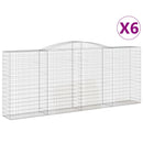 vidaXL 6 db íves horganyzott vas gabion kosár 400x50x160/180 cm