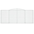 vidaXL 6 db íves horganyzott vas gabion kosár 400x50x160/180 cm