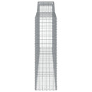 vidaXL 6 db íves horganyzott vas gabion kosár 400x50x160/180 cm