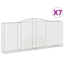 vidaXL 7 db íves horganyzott vas gabion kosár 400x50x160/180 cm