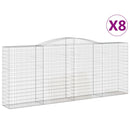vidaXL 8 db íves horganyzott vas gabion kosár 400x50x160/180 cm