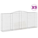 vidaXL 9 db íves horganyzott vas gabion kosár 400x50x160/180 cm