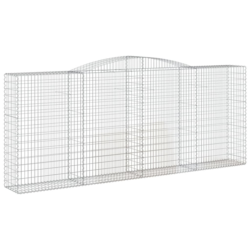 vidaXL 9 db íves horganyzott vas gabion kosár 400x50x160/180 cm