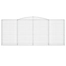 vidaXL 15 db íves horganyzott vas gabion kosár 400 x 50 x 160/180 cm
