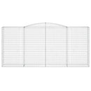 vidaXL 2 db íves horganyzott vas gabion kosár 400x50x180/200 cm