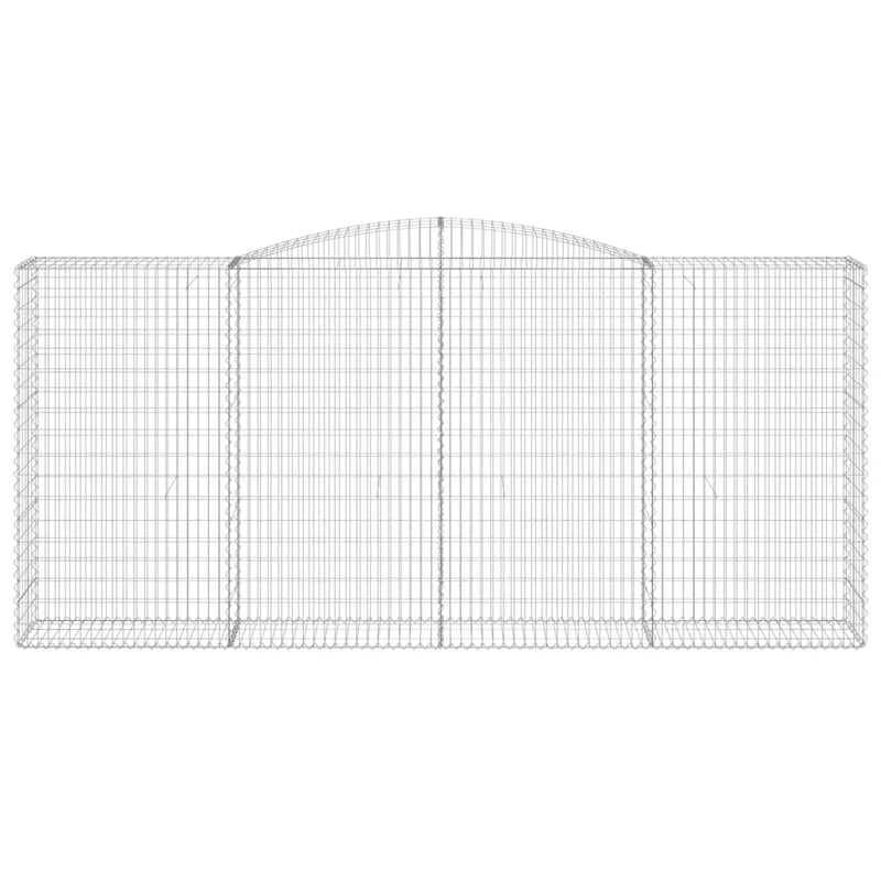 vidaXL 2 db íves horganyzott vas gabion kosár 400x50x180/200 cm