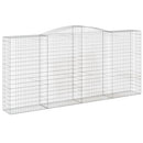 vidaXL 3 db íves horganyzott vas gabion kosár 400x50x180/200 cm