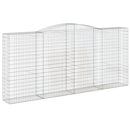 vidaXL 4 db íves horganyzott vas gabion kosár 400x50x180/200 cm