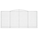vidaXL 4 db íves horganyzott vas gabion kosár 400x50x180/200 cm