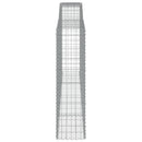 vidaXL 4 db íves horganyzott vas gabion kosár 400x50x180/200 cm