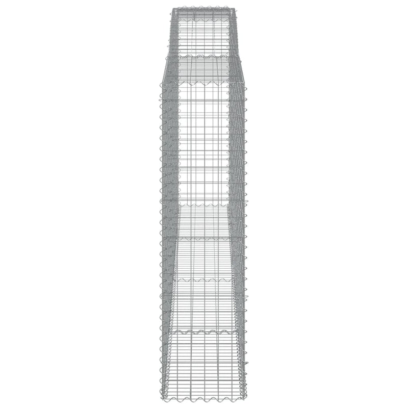 vidaXL 4 db íves horganyzott vas gabion kosár 400x50x180/200 cm