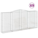 vidaXL 9 db íves horganyzott vas gabion kosár 400x50x180/200 cm