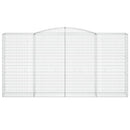 vidaXL 2 db íves horganyzott vas gabion kosár 400x50x200/220 cm
