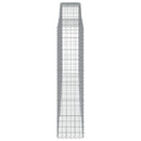 vidaXL 2 db íves horganyzott vas gabion kosár 400x50x200/220 cm