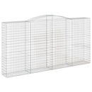 vidaXL 4 db íves horganyzott vas gabion kosár 400x50x200/220 cm