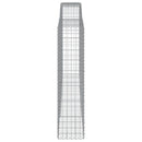 vidaXL 4 db íves horganyzott vas gabion kosár 400x50x200/220 cm