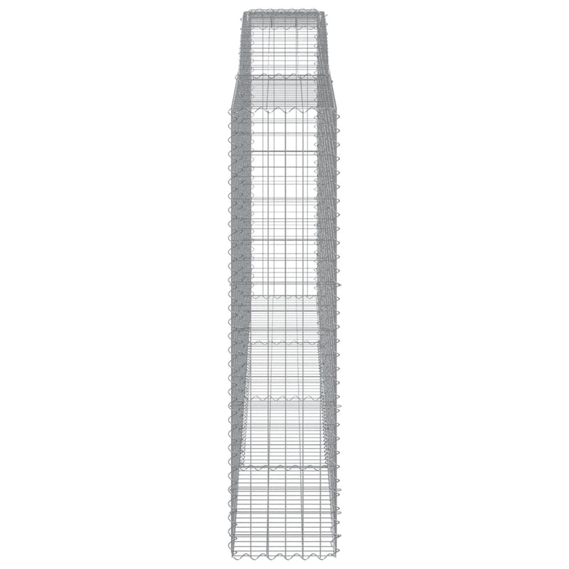 vidaXL 4 db íves horganyzott vas gabion kosár 400x50x200/220 cm