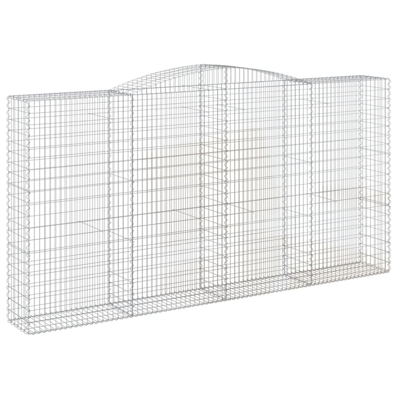 vidaXL 5 db íves horganyzott vas gabion kosár 400x50x200/220 cm
