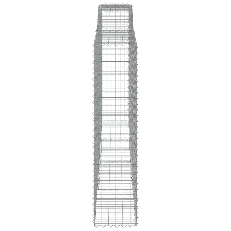 vidaXL 5 db íves horganyzott vas gabion kosár 400x50x200/220 cm