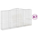 vidaXL 7 db íves horganyzott vas gabion kosár 400x50x200/220 cm