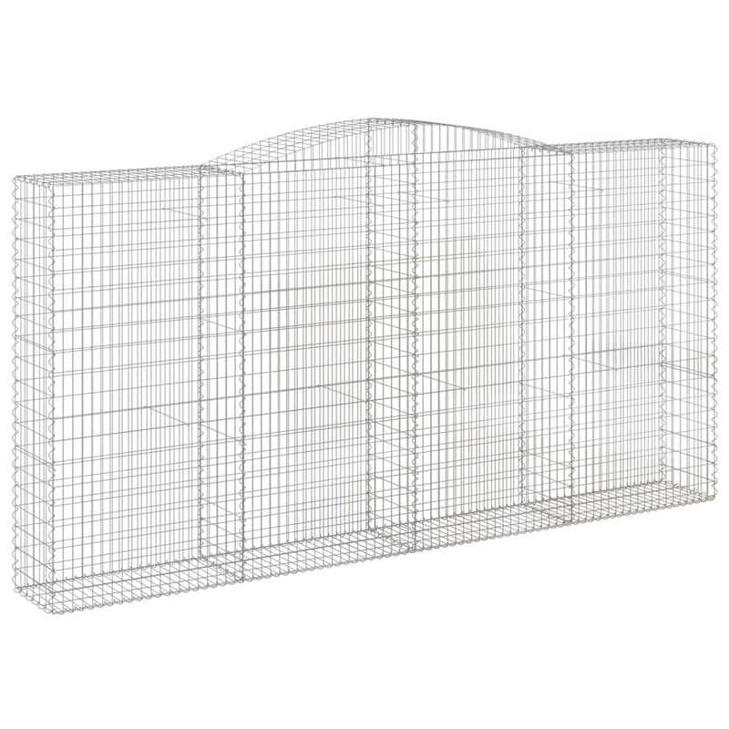 vidaXL 7 db íves horganyzott vas gabion kosár 400x50x200/220 cm