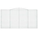 vidaXL 7 db íves horganyzott vas gabion kosár 400x50x200/220 cm