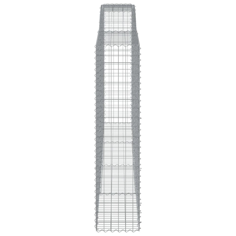 vidaXL 7 db íves horganyzott vas gabion kosár 400x50x200/220 cm