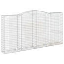 vidaXL 8 db íves horganyzott vas gabion kosár 400x50x200/220 cm