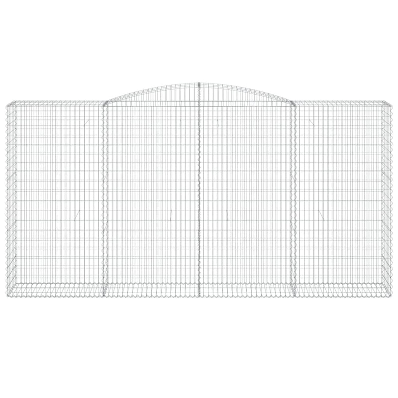 vidaXL 10 db íves horganyzott vas gabion kosár 400x50x200/220 cm