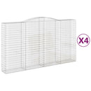 vidaXL 4 db íves horganyzott vas gabion kosár 400x50x220/240 cm