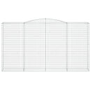 vidaXL 4 db íves horganyzott vas gabion kosár 400x50x220/240 cm