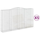vidaXL 5 db íves horganyzott vas gabion kosár 400x50x220/240 cm