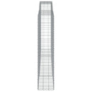vidaXL 5 db íves horganyzott vas gabion kosár 400x50x220/240 cm