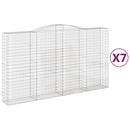 vidaXL 7 db íves horganyzott vas gabion kosár 400x50x220/240 cm
