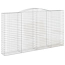 vidaXL 7 db íves horganyzott vas gabion kosár 400x50x220/240 cm