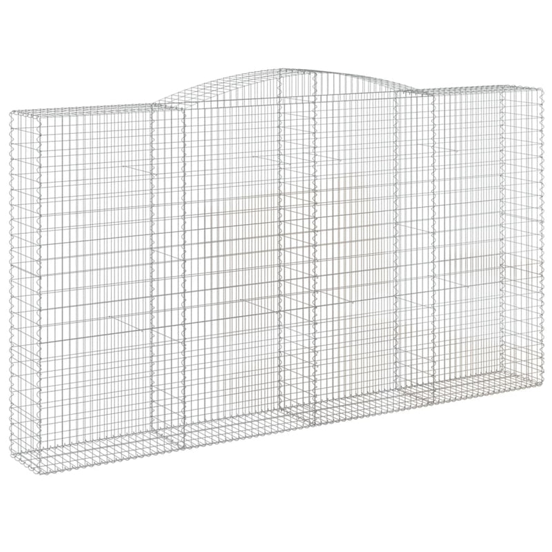 vidaXL 7 db íves horganyzott vas gabion kosár 400x50x220/240 cm