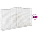 vidaXL 8 db íves horganyzott vas gabion kosár 400x50x220/240 cm